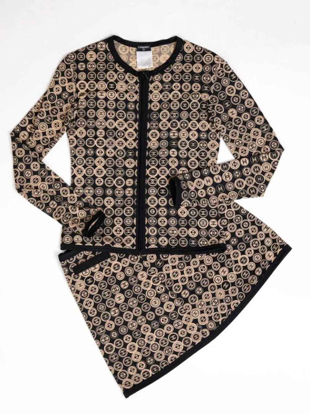 EUC Rare Chanel Coin Medallion Vintage Skirt Jacket Set 38/40
